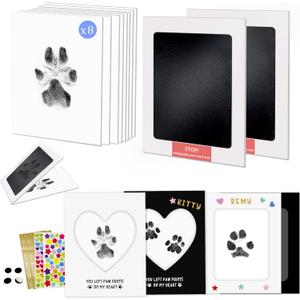 MYPAWLETS Paw Print Kit,Clean Touch/Inkless Ink Pad for Dog/Cat Pawprints,Paw Print Stamp Pad for Dogs,Dog Paw/Nose Print Kit Keepsake,Pet Paw Print Impression Kit with Frame,Gifts for Pet Parents-2M (Medium (2 Pack))