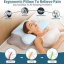 Ylekto Cervical Neck Pillow for Pain Relief - Ergonomic Memory Foam Pillows for Sleeping, Cooling Side Sleeper Pillow for Neck Support, Contour Orthopedic Bed Pillow for Sleepers