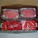 12Pack Grey and Red Clear Containers with Fluffy Ball KeyChain