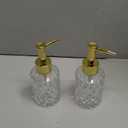 Multipurpose Soap Dispenser Easy to Clean Glass Soap Pump Dispenser Ideal for Bath and Bathroom (2PCS Gold)