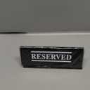 New Star Foodservice Stainless Steel Table Tent Sign (Black (Reserved), 6-Inch by 1.5-Inch (Set of 2))
