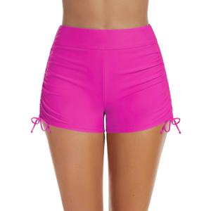 Women's Swim Shorts High Waisted Bathing Suit Bottoms Swimsuit Boy Shorts Swimwear Bikini Board Shorts (X-Large, Hot Pink)