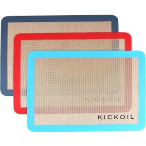 Silicone Baking Mat Set of 3 Non-Stick Baking Sheet for Oven Pan Liner Reusable Parchment Paper Half Sheet Large Silicone Bakeware Mat for Cookie Bread, Cooking Supplies Kitchen Accessories ((16.5'' x 11.6'') 3 Half Sheet)