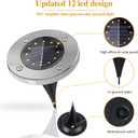 Solar Lights Outdoor Waterproof, 12 Packs Bright Solar Ground Lights with Updated 12 LEDs, Solar Garden Lights Landscape Lights for Pathway Walkway Driveway Patio Yard Deck Lawn Decor (Cold)