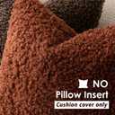 Foindtower 2 Pieces 18x18 Inch Hazel Brown,Faux Fur Throw Pillow Cover Accent Sherpa Furry Pillow Covers Fuzzy Soft Pillowcases Cozy Sheepskin Decorative Fleece Cushion Case for Bed Couch Living Room