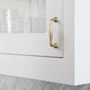 Goo-Ki 6 Pack 3 3/4'' Center to Center Modern Champagne Bronze Cabinet Pulls Sleek Tapered Handle for Classic Furniture Contemporary Kitchen Drawer Hardware
