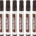 uxcell Furniture Repair Wood Markers, 6 Pcs Walnut Touch Up Filler Sticks, Oil Based Paint Markers for Scratches, Wood Floors, Tables, Cabinet, Carpenters, Cover Ups
