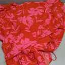 PRETTYGARDEN Women's Summer Wrap Maxi Dress Casual Boho Floral V Neck Short Sleeve Ruffle Hem Split Beach Long Dresses (Red Floral, X-Large)