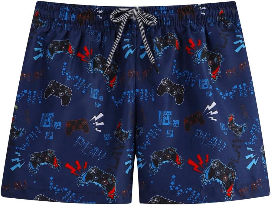 Boys Swim Trunks Toddler Swim Shorts Little Boys Bathing Suit Swimsuit Toddler Boy Swimwear (10-12 Years, Gamepad)
