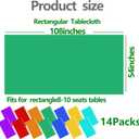 14 Pcs Assorted Color Plastic Tablecloths Disposable Rectangle Rainbow Table Cloth Waterproof Table Covers for Birthday Wedding Picnic Party Decorations, 7 Color, 54 x 108 Inch
