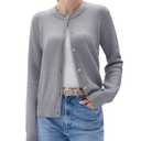 SUUKSESS Women Chunky Cashmere Blend Cardigan Sweaters 2025 Trendy Fall Fashion Button Up Long Sleeve Knit Outfits(Gray M)