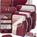 8 Set Packing Cubes for Travel, Gifts for Women Mom,Anti-Tearing Suitcase Organizer for Luggage with Shoe & Hanging Toiletry Bag,OlarHike Vacation Essentials & Accessories for Cruise Ship