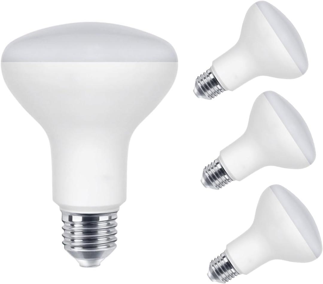 4Pack 15W LED R95 BR30 Light Bulb, 120 Watt Equivalent, Warm White 3000K, 1450LM E26 Base, Indoor Flood Lights for Recessed Cans (3000K-Warm White, 15W (BR30/R80))