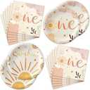 40Pcs First Trip Around the Sun 1st Birthday Decorations Bohemian Hippie Sunshine Theme Party Tableware Sun Theme First Birthday Party Supplies