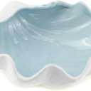 MY MIRONEY Ceramic Jewelry Dish Tray Shell Shape Rings Bracelet Trinket Holder Ocean Style Earrings Necklace Storage Jewelry Tray Decorative Key Bowl Candy Storage Holder