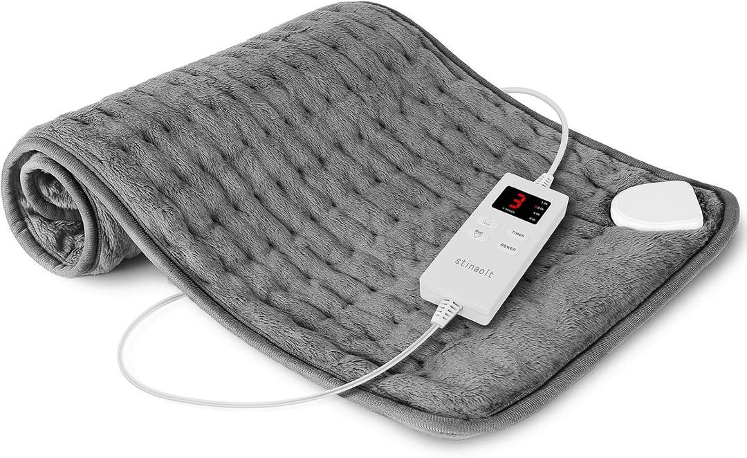 Heating Pad for Back Pain, Heating Pad for Period Cramps with 6 Heat Settings, Electric Heating Pads for Neck and Shoulders, Gifts for Women, Dark Gray