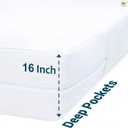 Mattress Protector Twin XL Size (38 x 80 Inches), 100% Waterproof Zippered Cover, 15-Inches Deep, Six-Sided Mattress Encasement for Bed, Zipper Closure Style (White)