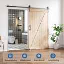 EaseLife 8FT Sliding Barn Door Hardware Track Kit & Handle,Big Industrial Spoke Wheel Pulley,Wall Mount,Slide Smoothly Quietly,Easy Install,Black,96" Track Fit for 44-46" Wide Opening (No Door)