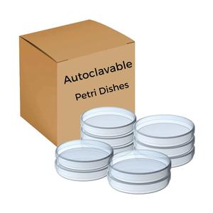 10 Packs Sterile Thick Plastic Petri Dishes with Lid, Vabiooth 90mm Dia x 15mm Deep Clear 3 Vents Petri Dish for Lab Science Experiment, Non-Fragile, Scratch-Resistant