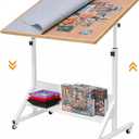 Tektalk Jigsaw Puzzle Table with Angle & Height AdjustmentPuzzle Board with CoverPuzzle Easel Tilting Table with Legs, Enclosed with 4 Roller Wheels, for Up to 1500 Pieces