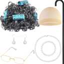 baotongle Old Lady Costume Set: Wig, Glasses, Necklace, Earrings, Bracelet - Grandmother Dress Up Accessories for Women - Halloween, Christmas, Birthday, Masquerade, Cosplay