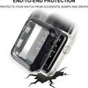 2 x 8 Pack 41mm Case with Built-in HD Clear Ultra-Thin TPU Screen Protector Cover Compatible with Apple Watch Series 9, 8, 7 (Clear+Black+Gold+Rose Gold+Red+Blue+Green+Silver)