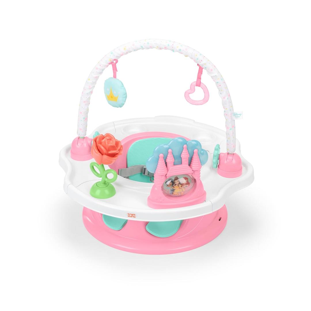 Bright Starts Disney Princess SuperSeat, Fun Baby Seat for Sitting Up, Playtime, and Meals, Ages 4 Months to 4 Years, Pink