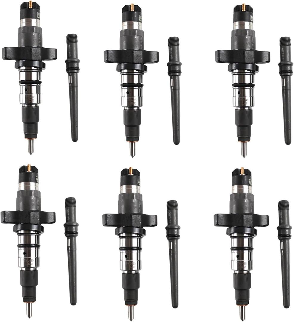 6PCS Fuel Injectors 0986435503 for Dodge Ram 2500 3500 2003-2004 5.9L Cummins Diesel Engine Direct OE Replacement for 0445120255