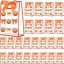 Sunnymove 24 Pcs Cheer Clear Plastic Gift Bags with Handles 10 x 7 x 3.1 Inch Reusable Clear Goodie Snack Treat Gift Bags with Ribbon for Cheerleader Teammates Sport Party Supplies (Basketball Bow)