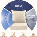 Deep Seat Patio Cushions Set of 2, 24x24x5.75 Inch, Waterproof Outdoor Chair Cushions, Fade Resistant Patio Furniture Cushions with Ties for Couch, Sofa, Lawn, Outside, Beige, 24*24+5.75/25*22.5 inch