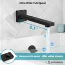 gotonovo Shower System with Tub Spout Wall Mounted Rain Shower Head and Handle Combo Shower Faucet Set with Valve, 8 Inch, Matte Black