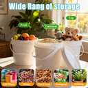 3PCS 2.5 Gal White Buckets Set, Durable Plastic Storage Containers with White Lids & Handles, Food Grade Pail for Home, Paint & Water Storage