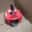 Portable Drill Winch of 1000 Lbs, Red Handheld Drill Winch with 40 Foot Synthetic Rope, Rotate The Hook 360 Degrees, for Lifting & Dragging(Red)