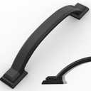 Amerdeco 10 Pack Matte Black Cabinet Pulls 4 Inch(102mm) Hole Centers, Handles for Kitchen Cabinet Hardware, Arch Cabinet Handles for Bathroom Dresser Drawer Handles ZH0016