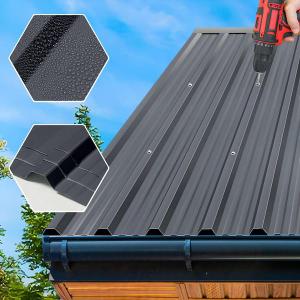 5.05 ft Corrugated Roof Panel Gauge Galvanized Steel Metal Roofing Sheet Gray Finish (8 Pack)