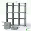 Cube Storage Organizer with Storage Bins Included - The Perfect Closet Organizers and Storage Solution. Includes 12 Storage Cubes, Great For Toy Storage, Closet Storage, Clothes Storage (Grey)