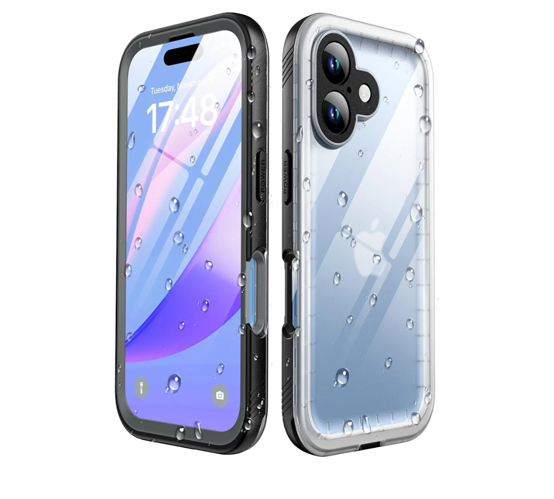 SPORTLINK for iPhone 16 Plus Waterproof Phone Case with Screen Protector IP68 Underwater 6.6FT Military Dropproof/Dustproof/Heavy Duty Full Body Case for iPhone 16 Plus 6.7 inch Black/Frosted Clear