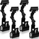 Pack of 4 Flexible Documents Holder Foldable Adjustable Copy Paper Holder Clip for Computer Monitor Handy Artist Supplies Rack Canvas Clamp Double Head Typing Painting Easel Accessory(Black)