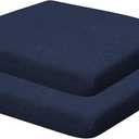 Honeycomb Outdoor Set of 2 Seat Pads, 18 x 17.5, Textured Solid Indigo Blue Universal Chair Cushions for Patio Furniture