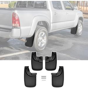 Mud Flaps for 2005-2015 Toyota Tacoma with OEM Fender Flares, No Drill Splash Guards Front & Rear Truck Mud Guards with Hardware Accessories Mudflaps Set (4pcs)
