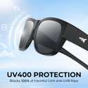 KastKing Chariton Fit-Over Polarized Wrap Around Over Sunglasses for Men and Women, Ideal for Driving Fishing Cycling Running (A.matte Black Frame, Smoke Mirror)