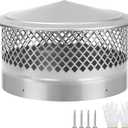 Cone Top Chimney Cap,14 Inch Round Chimney Cover with Screen,Roof Rain 14 Inch Stove Pipe Cap Topper Fireplace Exhaust Roof Vent Cover Outside-304 Stainless Steel,Better Airflow Ventilation