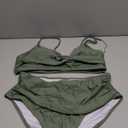 ZAFUL Women High Waisted Bikini Sets Two Piece Swimsuit Push Up Twist Front Ruched Bathing Suit (Medium, Army Green)