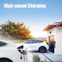 Level 2 EV Charger 50A 240V Portable EVSE 45 Miles Per Hour Fast Charging, NEMA 14-50 Plug, 25FT Cable, SAE J1772 Compatible, Smart LCD Delay Timer, Home Outdoor Use