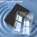 kenke Hybrid Case for iPad (A16) 11 Inch 2025, iPad 10th Generation Case 10.9 Inch 2022 with Pencil Holder, Detachable Cover with Clear Hard Back Shell, Auto Sleep/Wake, Black