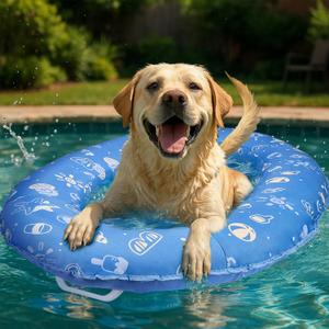 BurgeonNest 57"x39" Dog Pool Float for Large Dogs, Durable 600D Oxford Cloth & PVC Inflatable Pet Raft with Drain Hole, Portable Foldable Floating Mat for Pool, Lake, and Outdoor Swimming