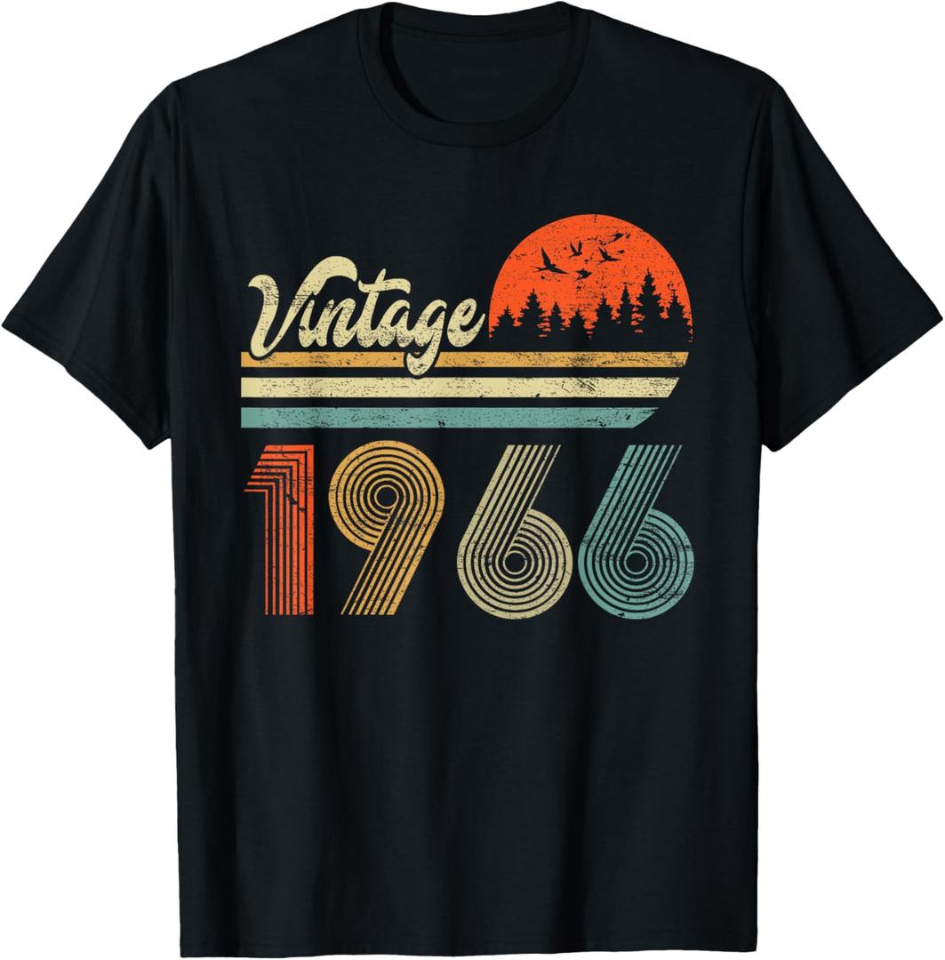 Vintage 1966 Funny 58 Year Old 58th Birthday Gift Men Women T-Shirt (Size Small, Black)