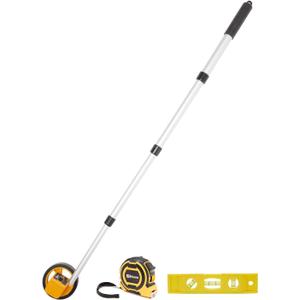 Rolling Measuring Wheel in Feet, Digital Measuring Wheel for Construction, Walking Measuring Wheel, Measure Wheel with Tape Measure and Level Ruler, One Key to Reset, 4 Inch, Up to 9999Ft