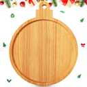 Bokon 12" Xmas Ball Christmas Charcuterie Board Wooden Cutting Board Xmas Serving Platter Tray Cookie Plate for Cheese Bread Dessert Fruit, Gift for Christmas Party Holiday Decoration(Rubber Wood)