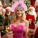 Women's Carnival Feather Headpieces Sequin Headdress for Wedding Masquerade Party Cosplay Feather Headbands (Tnmtd-pink)